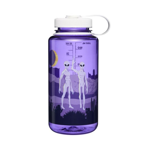 Nalgene 32 Wide Mouth Purple with Aliens Bottle