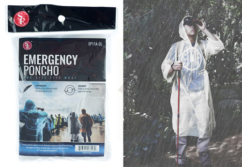 SE Clear Water-Resistant Emergency Poncho