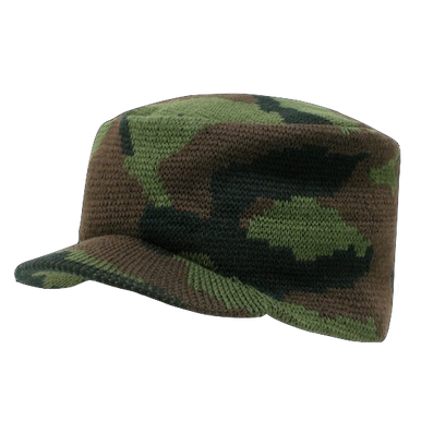 Woodland Camo Jeep Flat Knit Caps