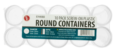 Round Storage 10-Piece Screw-On Plastic Round Storage Containers