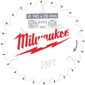 Milwaukee ATB Wood Circular Saw Blade 165mm x 20mm 24T | Buy Online at Munsterauto.ie Milwaukee ATB Wood Circular Saw Blade 165mm x 20mm 24T | Buy Online at Munsterauto.ie