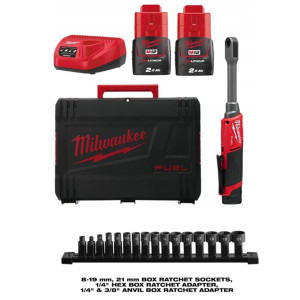 MILWAUKEE M12FPTR-202X Fuel Pass Through Ratchet & Socket Set 12mm 2pc | Buy Online at Munsterauto.ie MILWAUKEE M12FPTR-202X Fuel Pass Through Ratchet & Socket Set 12mm 2pc | Buy Online at Munsterauto.ie
