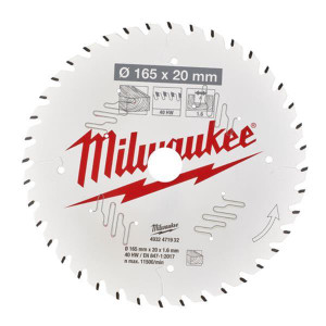 Milwaukee 4932471932 Circular Saw Blade 165x20mm 40t | Buy Online at Munsterauto.ie Milwaukee 4932471932 Circular Saw Blade 165x20mm 40t | Buy Online at Munsterauto.ie