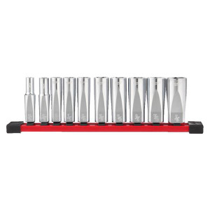 MILWAUKEE 4932492510 10pc 3/8" Drive SAE Deep Socket Set | Buy Online at Munsterauto.ie MILWAUKEE 4932492510 10pc 3/8" Drive SAE Deep Socket Set | Buy Online at Munsterauto.ie