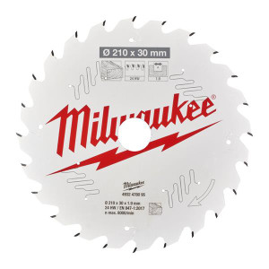 MILWAUKEE 4932478095 210mm x 30mm x 24T Table Saw Blade | Buy Online at Munsterauto.ie MILWAUKEE 4932478095 210mm x 30mm x 24T Table Saw Blade | Buy Online at Munsterauto.ie