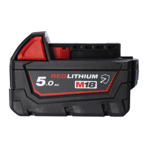 Milwaukee M18B5-CR REDLITHIUM-ION Battery 5.0Ah | Buy Online at Munsterauto.ie Milwaukee M18B5-CR REDLITHIUM-ION Battery 5.0Ah | Buy Online at Munsterauto.ie