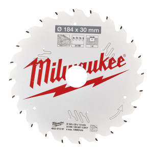Milwaukee Circular Saw Blade 184mm x 30mm x 24T | Buy Online at Munsterauto.ie Milwaukee Circular Saw Blade 184mm x 30mm x 24T | Buy Online at Munsterauto.ie