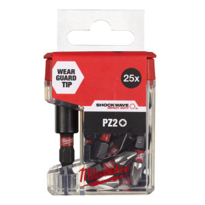 MILWAUKEE SHOCKWAVE PZ2 Pozi Bits + Holder Set 26pc | Buy Online at Munsterauto.ie MILWAUKEE SHOCKWAVE PZ2 Pozi Bits + Holder Set 26pc | Buy Online at Munsterauto.ie