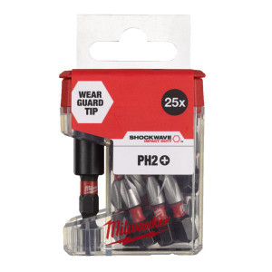 MILWAUKEE SHOCKWAVE PH2 Pozi Bits + Holder Set 26pc | Buy Online at Munsterauto.ie MILWAUKEE SHOCKWAVE PH2 Pozi Bits + Holder Set 26pc | Buy Online at Munsterauto.ie