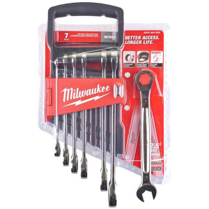 MILWAUKEE 7 Piece Max Bite Metric Ratcheting Spanner Set | Buy Online at Munsterauto.ie MILWAUKEE 7 Piece Max Bite Metric Ratcheting Spanner Set | Buy Online at Munsterauto.ie