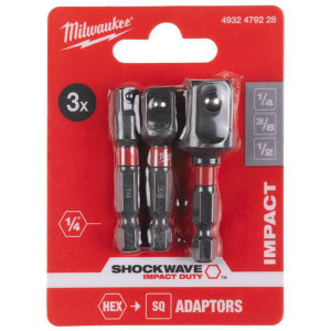 MILWAUKEE 4932479228 3 Piece ShockWave Impact Duty Adaptor Set | Buy Online at Munsterauto.ie