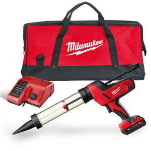 MILWAUKEE C18PCG400T-201B 18V 400ml Caulking Gun 1x2Ah | Buy Online at Munsterauto.ie MILWAUKEE C18PCG400T-201B 18V 400ml Caulking Gun 1x2Ah | Buy Online at Munsterauto.ie