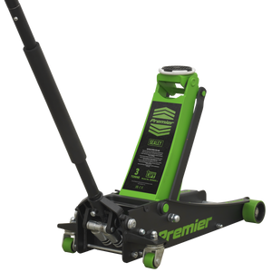 Premier Low Profile Trolley Jack with Rocket Lift 3 Tonne - Green Premier Low Profile Trolley Jack with Rocket Lift 3 Tonne - Green