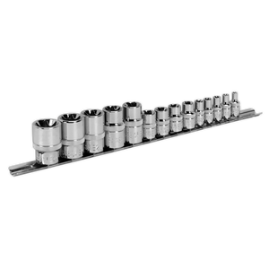 Premier TRX-Star* Socket Set 1/4", 3/8" & 1/2"Sq Drive E4-E24 14pc Premier TRX-Star* Socket Set 1/4", 3/8" & 1/2"Sq Drive E4-E24 14pc