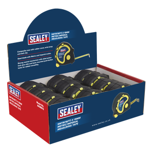 Metric/Imperial Rubber Tape Measure 5m(16ft) x 19mm - Display Box of 12 Metric/Imperial Rubber Tape Measure 5m(16ft) x 19mm - Display Box of 12