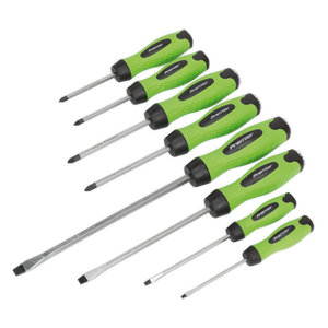 Premier Hammer-Thru Screwdriver Set 8pc - Hi-Vis Green Premier Hammer-Thru Screwdriver Set 8pc - Hi-Vis Green
