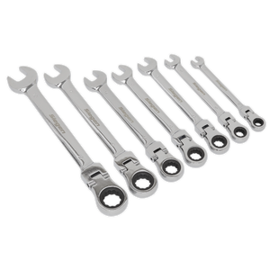 Siegen Flexi-Head Combination Ratchet Spanner Set 7pc Siegen Flexi-Head Combination Ratchet Spanner Set 7pc