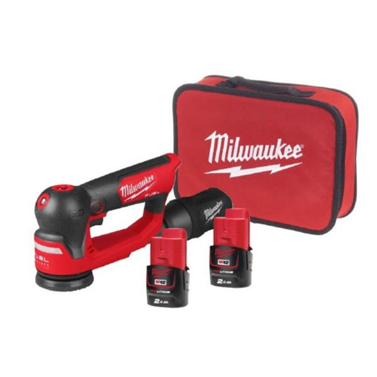 Milwaukee M12FSDR75-202B 12v Fuel 75mm Sander (2X2Ah) | Buy Online at Munsterauto.ie