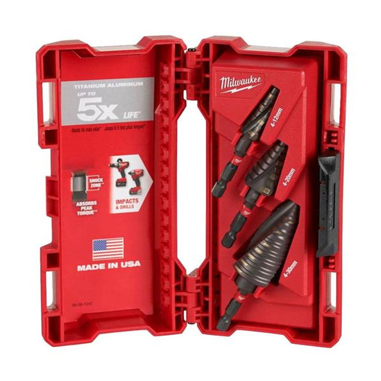 MILWAUKEE 48899266 3pc Shockwave Step Drill Set | Buy Online at Munsterauto.ie