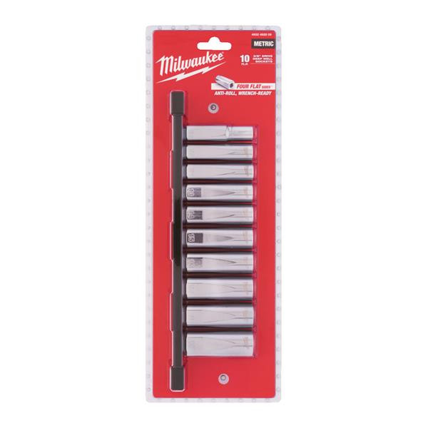 MILWAUKEE 4932492509 3/8in Drive Deep Chrome Sockets 10 Piece | Buy Online at Munsterauto.ie