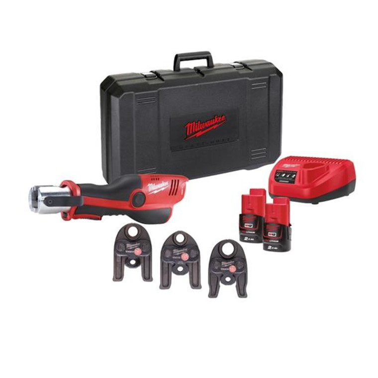 Milwaukee M12HPT-202C TH-SET Hydraulic Press Tool 2x2.0Ah 2pc | Buy Online at Munsterauto.ie