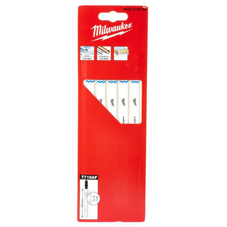 MILWAUKEE Universal Jigsaw Blade T718AF 5 Pack | Buy Online at Munsterauto.ie