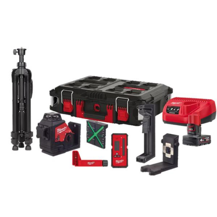 MILWAUKEE M123PLKIT-401P Green 360° Laser Accessories Kit | Buy Online at Munsterauto.ie