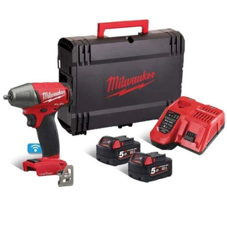 Milwaukee M18ONEIWF38-502X 3/8" Impact Wrench 2x5Ah | Buy Online at Munsterauto.ie