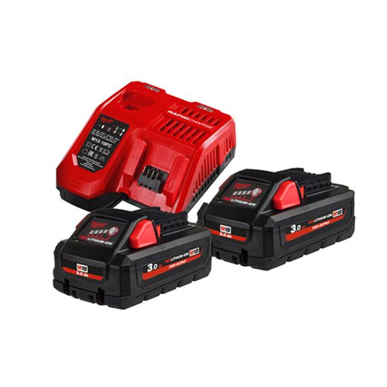 MILWAUKEE M18HNRG-302 2 x M18 3Ah Battery and Charger | Buy Online at Munsterauto.ie