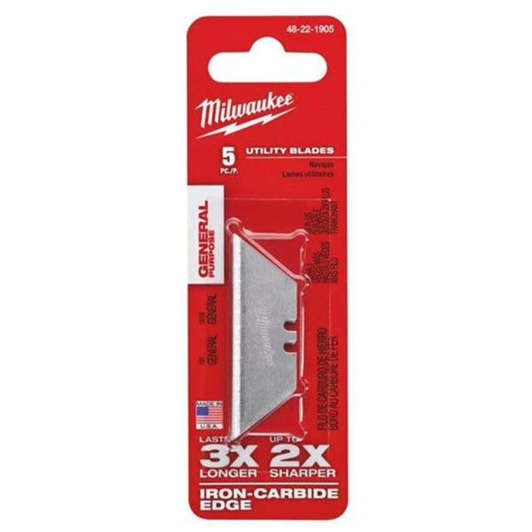 MILWAUKEE 48221905 Utility Knife Blades 5 Pack | Buy Online at Munsterauto.ie