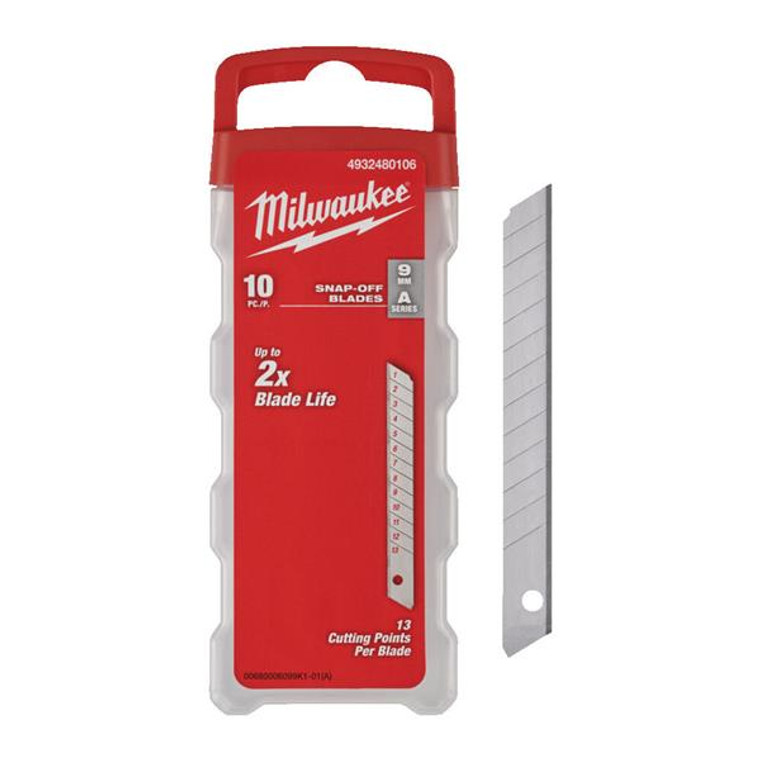 MILWAUKEE 4932480106 9mm Snap Knife Blades 10 Pack | Buy Online at Munsterauto.ie