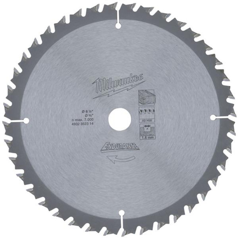 MILWAUKEE 4932352314 165mm 40T Circular Saw Blade | Buy Online at Munsterauto.ie