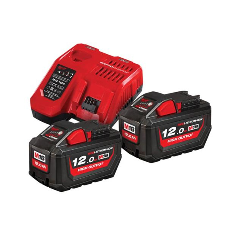 Milwaukee M18 HNRG-122 12.0Ah Battery Twin Pack | Buy Online at Munsterauto.ie