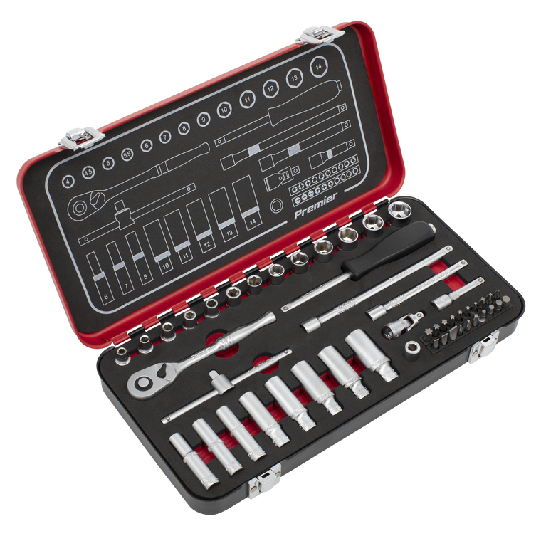 Premier Platinum Socket Set 1/4"Sq Drive 49pc