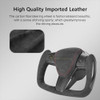 HANSSHOW Model 3/Y Alcantara Black Yoke Steering Wheel Ellipse Style with Heating Function Image 8