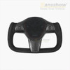 HANSSHOW Model 3/Y Alcantara Black Yoke Steering Wheel Ellipse Style with Heating Function Image 1