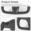 HANSSHOW Model 3/Y Alcantara Black Yoke Steering Wheel Ellipse Style with Heating Function Image 9