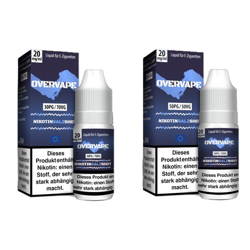 Overvape Nikotinsalz Shot 10 ml 20 mg 50/50 oder 70/30 kaufen bei Vape-Bar.de