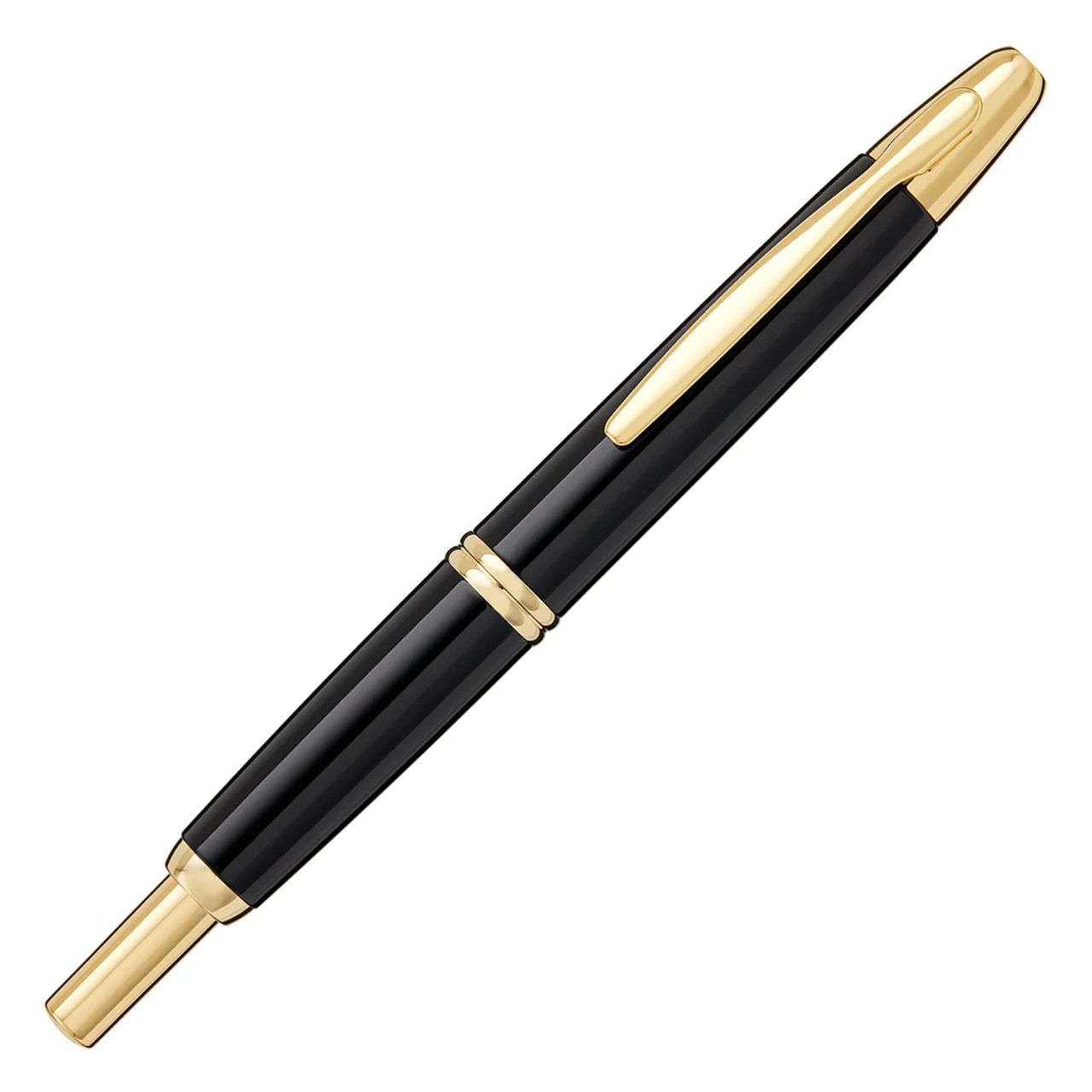 PILOT 万年筆 18K ブラック ゴールド Namiki Pilot Vanishing Point Black / Gold Fountain Pen - 18k Gold Nib