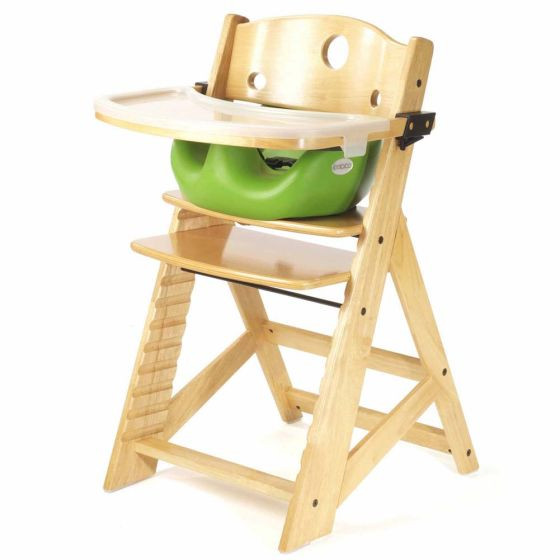 Keekaroo Adjustable Height Right Wood High Chair w/ Insert Tray