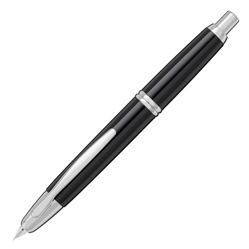 Namiki Pilot Vanishing Point Black / Rhodium Fountain Pen - Rhodium Plated 18k Gold Nib Namiki Pilot Vanishing Point Black / Rhodium Fountain Pen - Rhodium Plated 18k Gold Nib