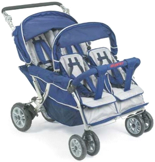 Angeles Surestop 4 Quad Passenger Folding Daycare Commercial Bye Bye Stroller