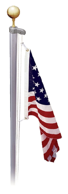 EZPole 21' Traditional Sectional Classic Rope Polished Aluminum Flagpole