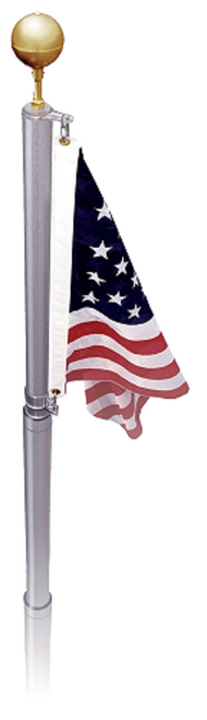 EZPole 17' Liberty Telescoping Swivel System Polished Aluminum Flagpole