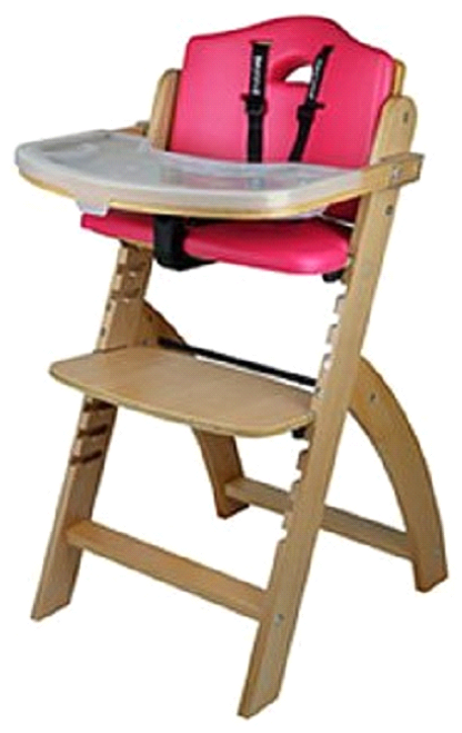 Abiie Natural Wooden Raspberry Beyond Junior Y High Chair