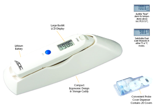 ADC ADTEMP 424 Clinical Typanic Ear Thermometer w/ Case