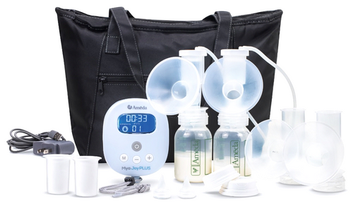 Ameda Mya Joy PLUS Rechargeable Portable Double Breast Pump with Tote