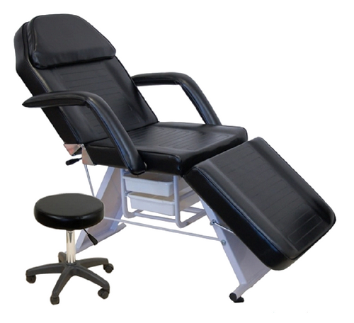 AYC Parker Black Adjustable Spa Treatment Chair and Stool