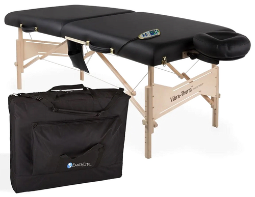 EarthLite Vibra-Therm Sports Portable Massage Therapy Table Black