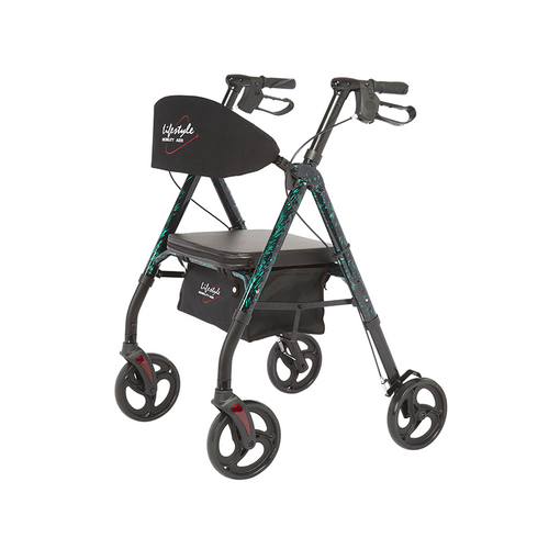 Royal Deluxe Universal Aluminum 4 Wheel Rollator Laser Green